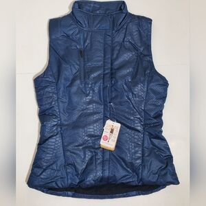 Shape Insignia Blue Textured Quilted Puffer Vest Lightweight